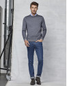 Jersey cuello caja tintado color gris