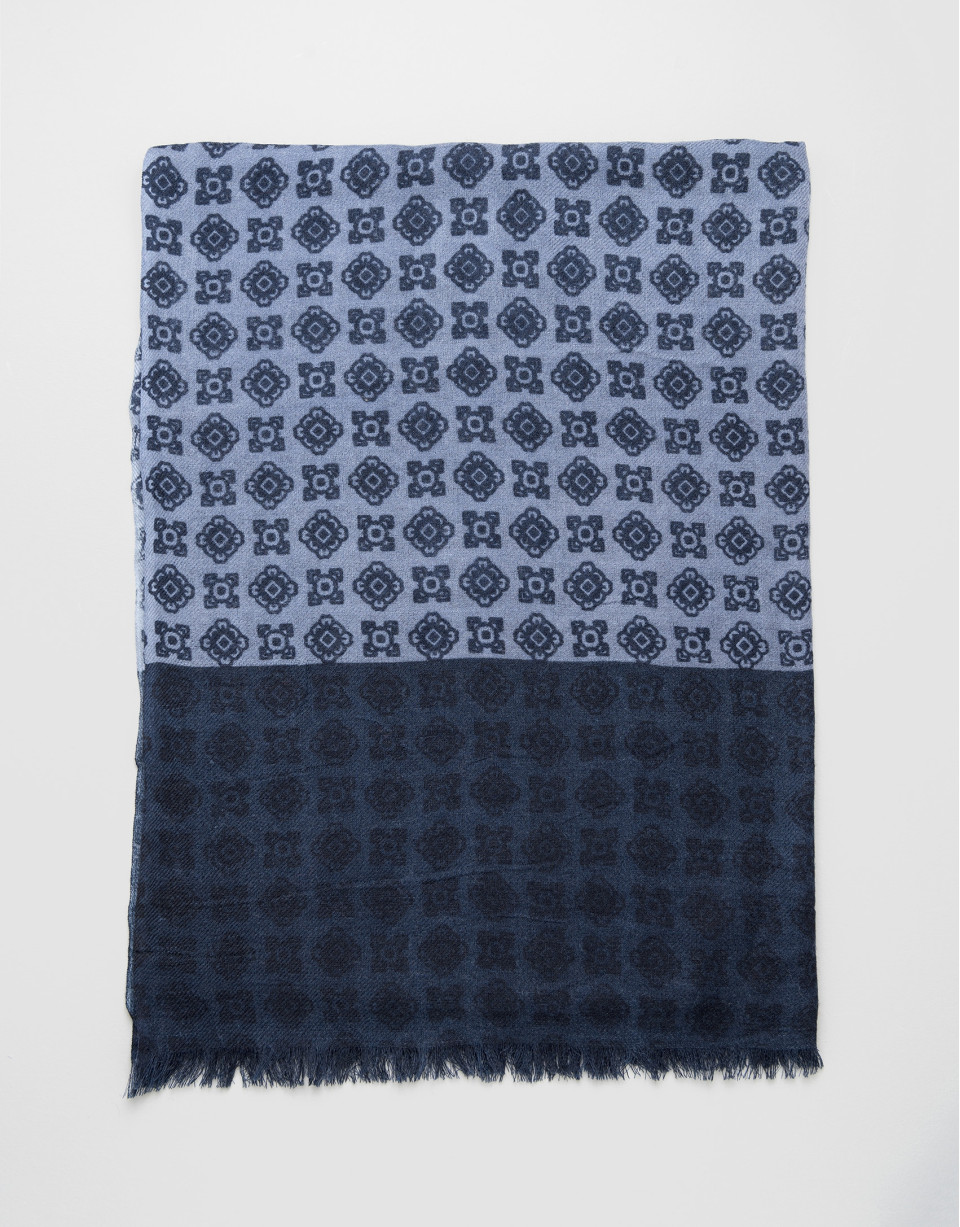 Foulard azulón con cenefa marino