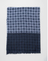 Foulard azulón con cenefa marino