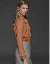 Orange shirt with bow collar
