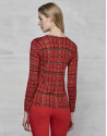 Maroon checked t-shirt