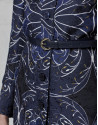 Vestido camisero jacquard azul marino