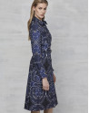 Vestido camisero jacquard azul marino