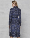 Vestido camisero jacquard azul marino