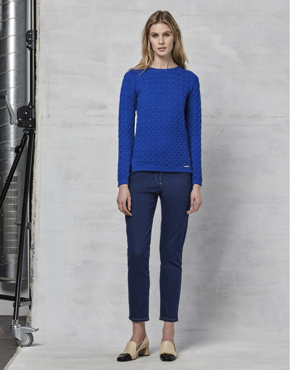 Sapphire blue merino wool sweater