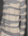 Beige/gray striped sweater