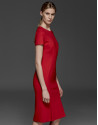 Short-sleeved red dress 