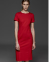 Short-sleeved red dress 