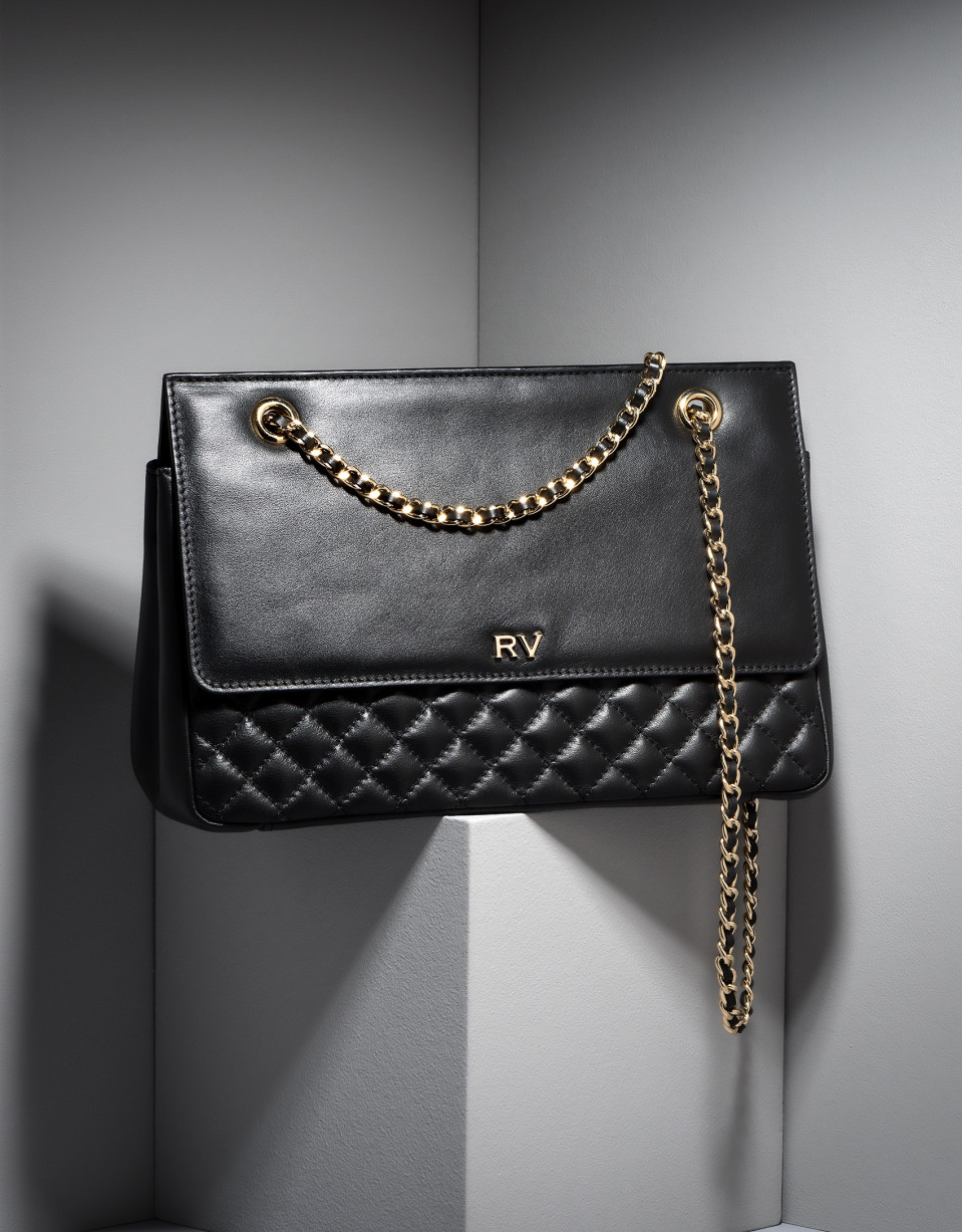 Bolso shoulder Ghauri Mega piel negro