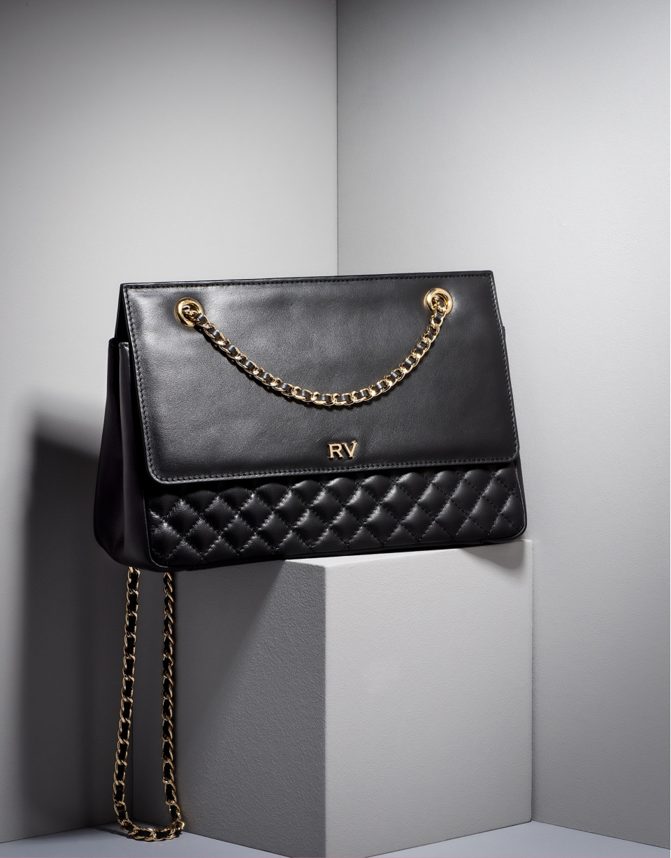 Bolso shoulder Ghauri Mega piel negro