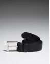 Black embossed leather belt
