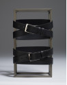 Black embossed leather belt