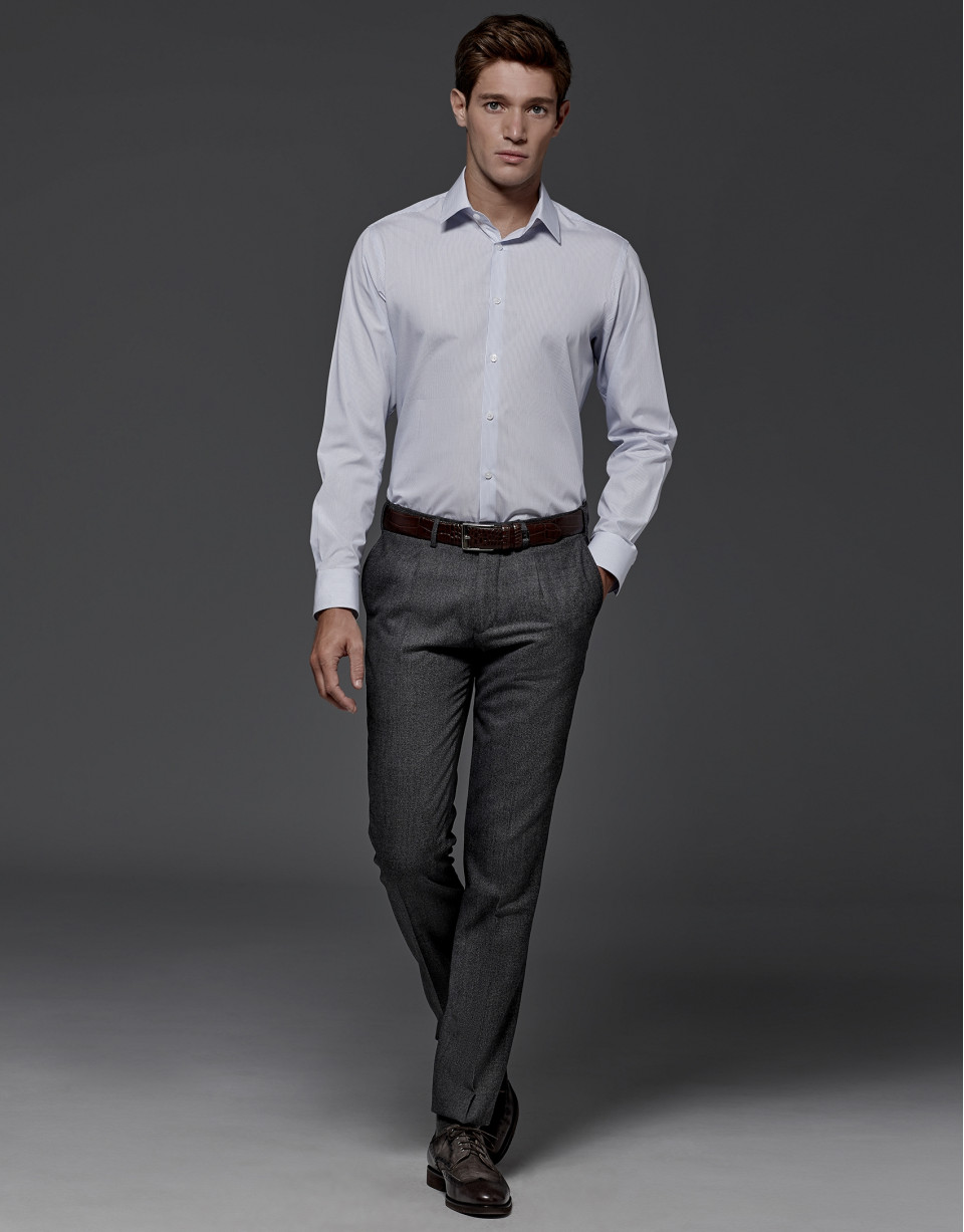 Gray dress pants with darting
