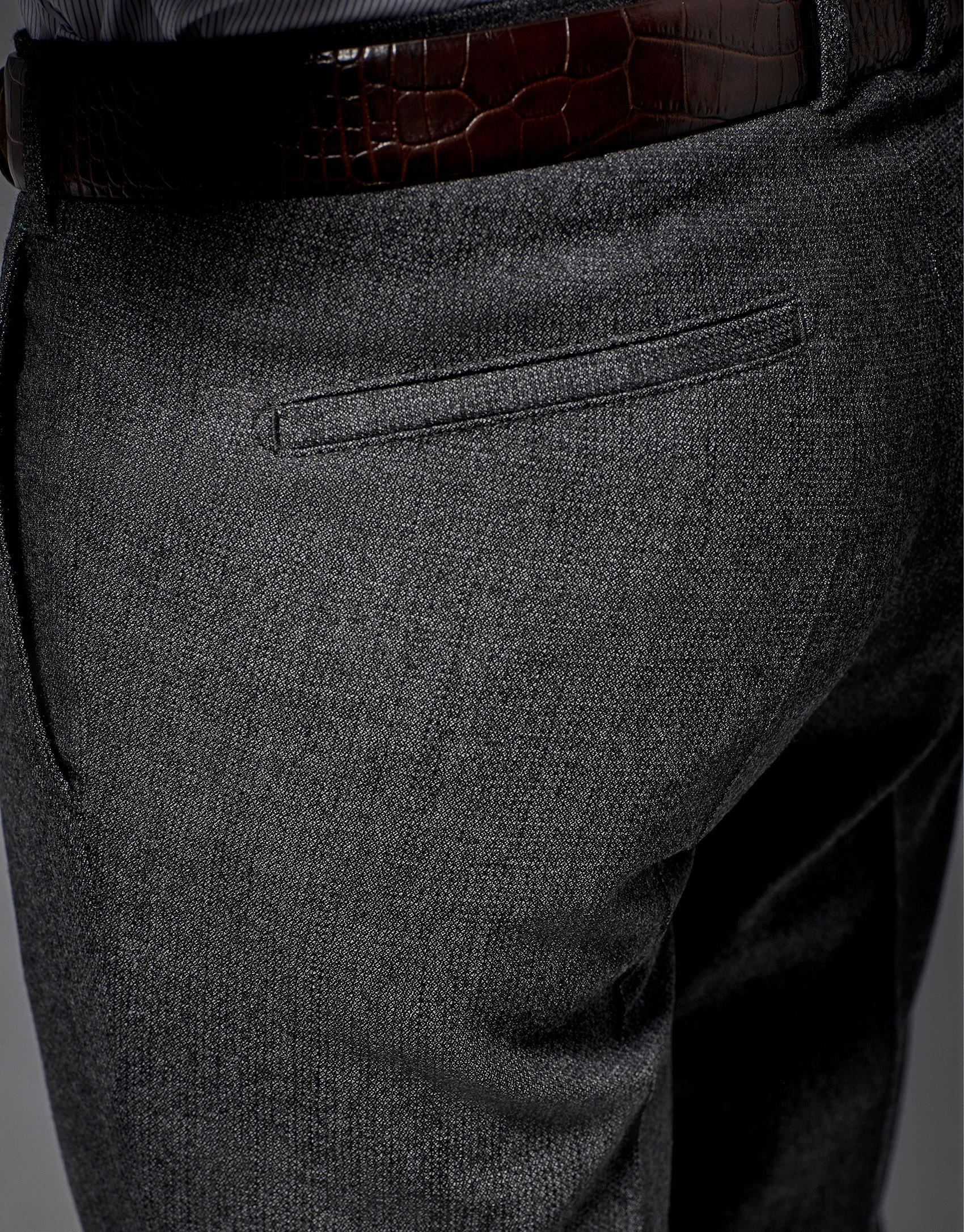 Gray dress pants with darting
