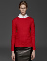 Red merino wool sweater
