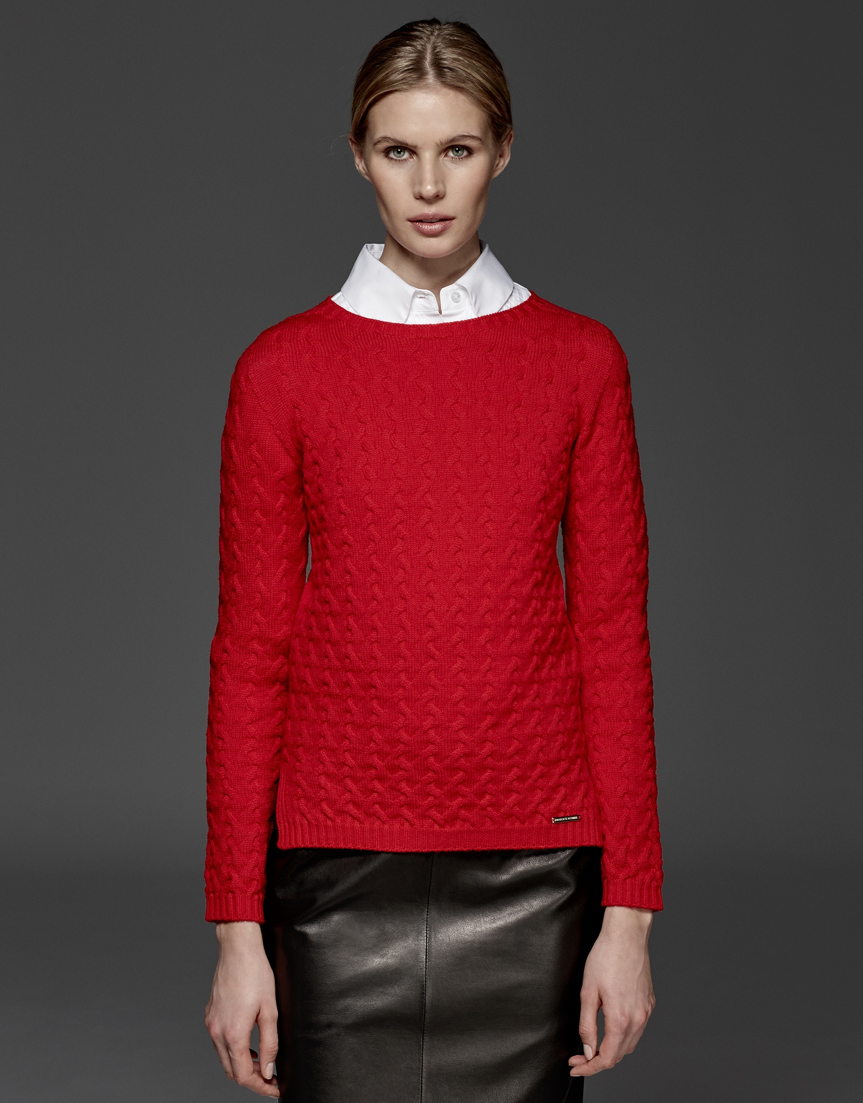 Red merino wool sweater