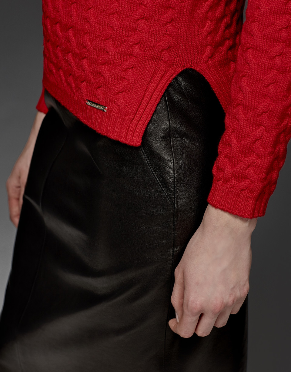 Red merino wool sweater