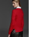 Red merino wool sweater