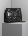 Bolso shoulder nano piel negra Ghauri