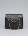 Bolso shoulder nano piel negra Ghauri