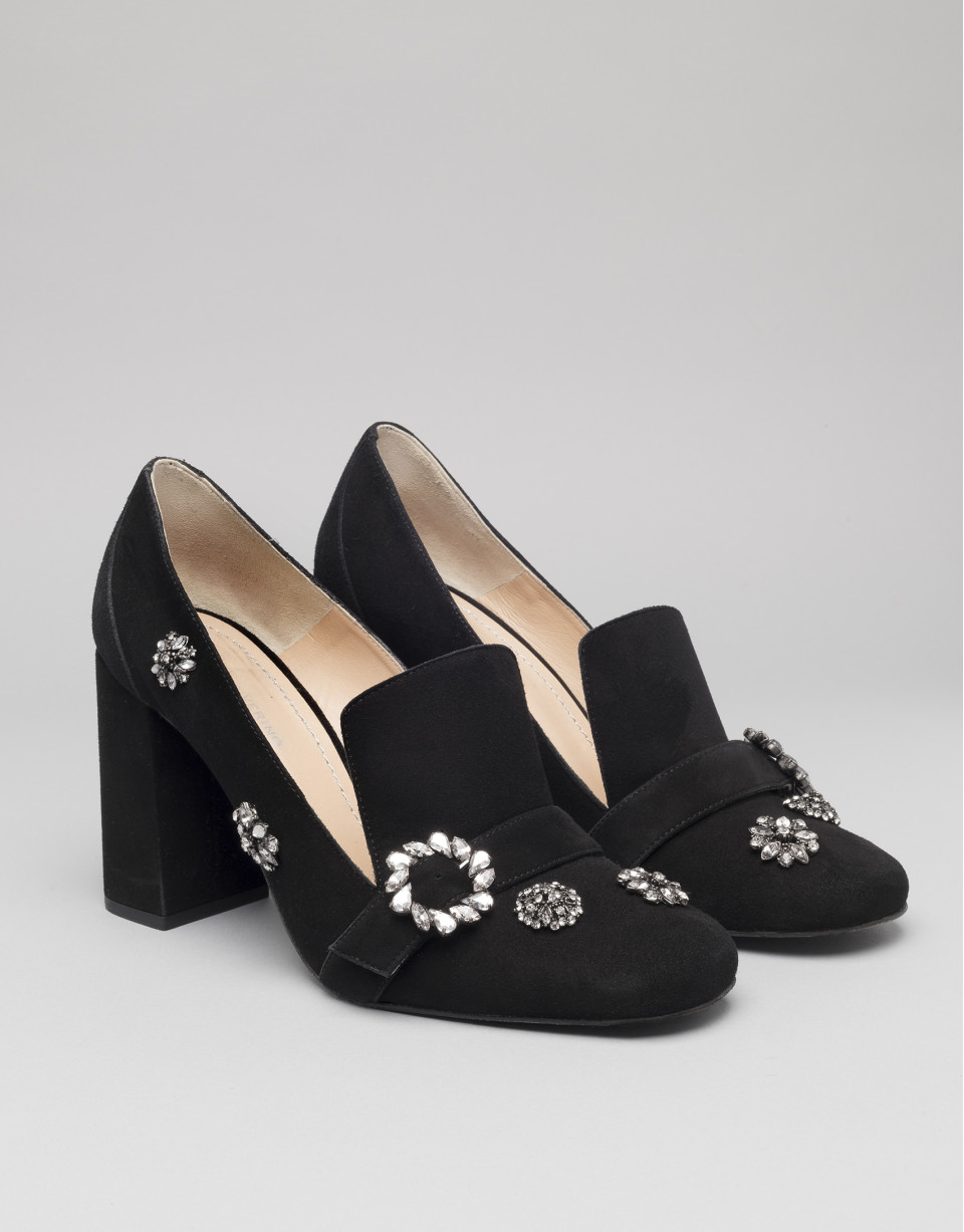Zapato salón Renoir en ante negro