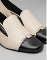 Black and beige leather Cézanne pumps