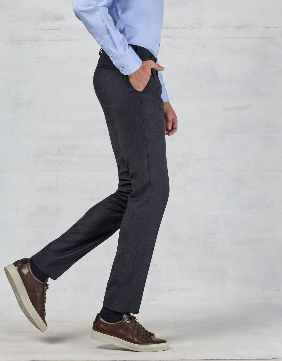 Pantalón de vestir con pinza azul marino
