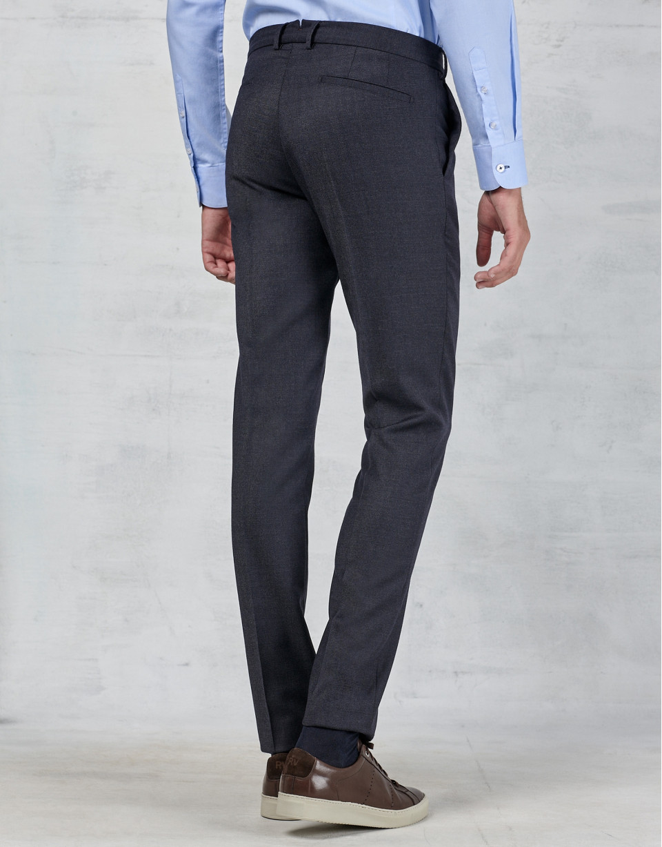 Pantalón de vestir con pinza azul marino