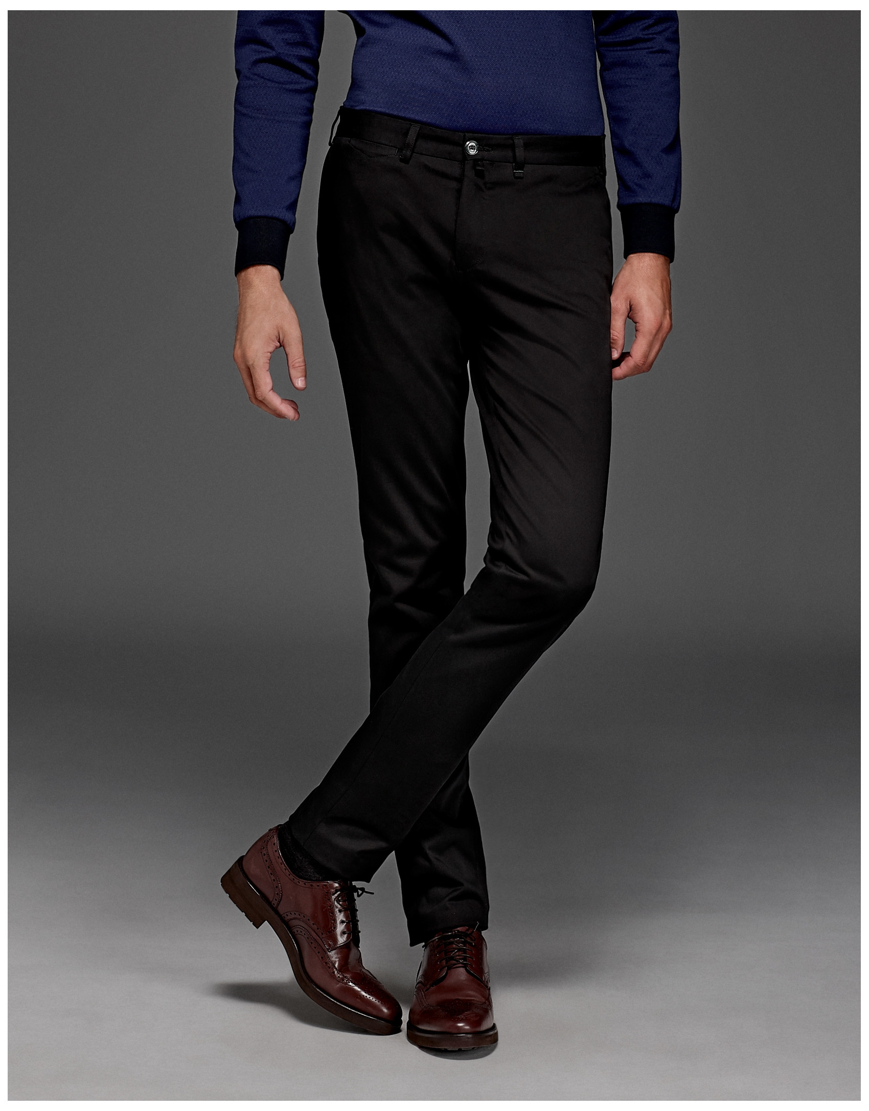 Black cotton chinos