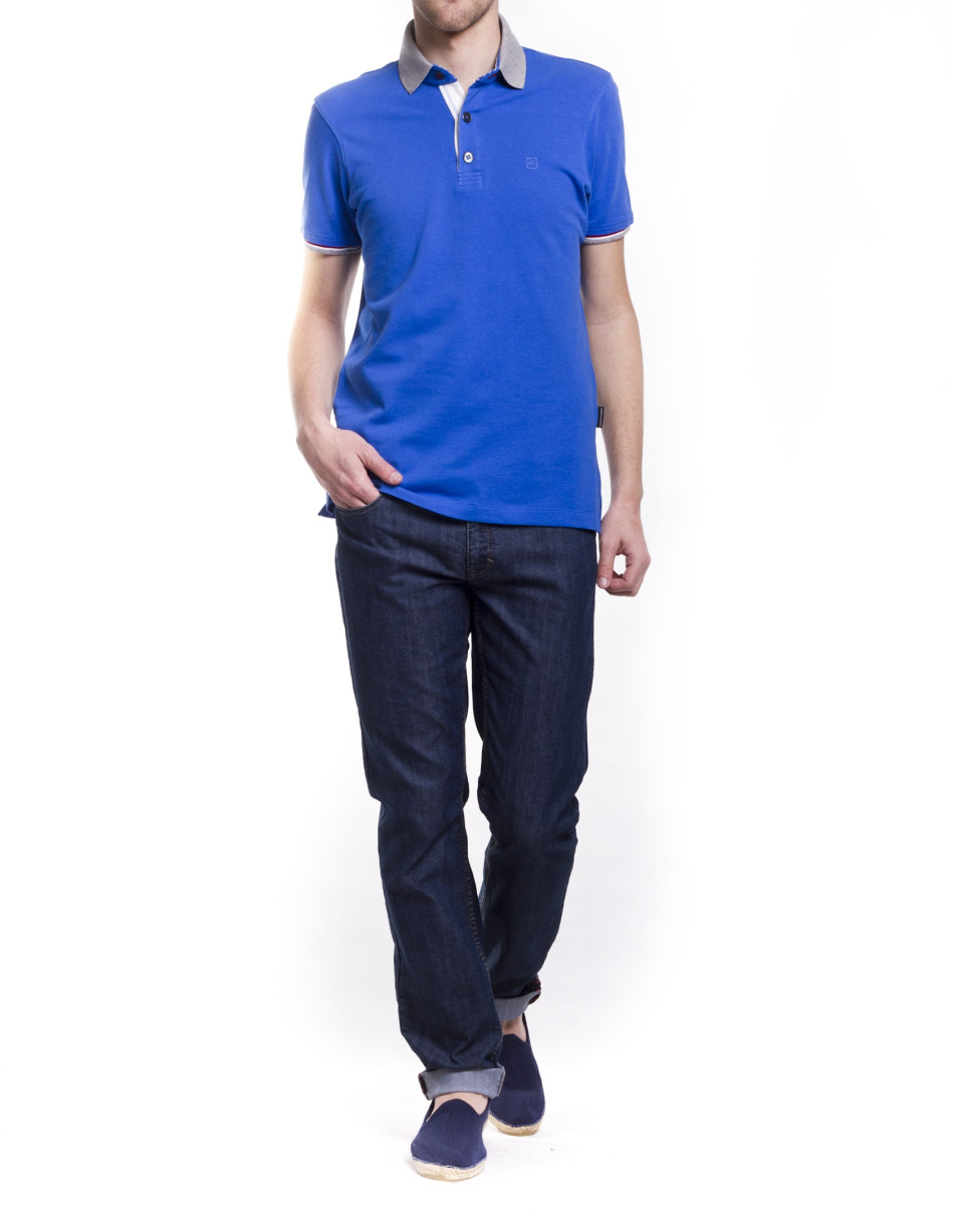 Ribbed necked polo shirt 