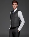 Gray wool dressy vest
