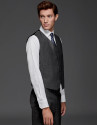 Chaleco de vestir en lana gris