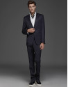 Navy blue basic slim fit suit