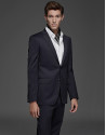 Navy blue basic slim fit suit