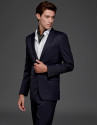 Navy blue basic slim fit suit