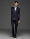 Navy blue basic slim fit suit