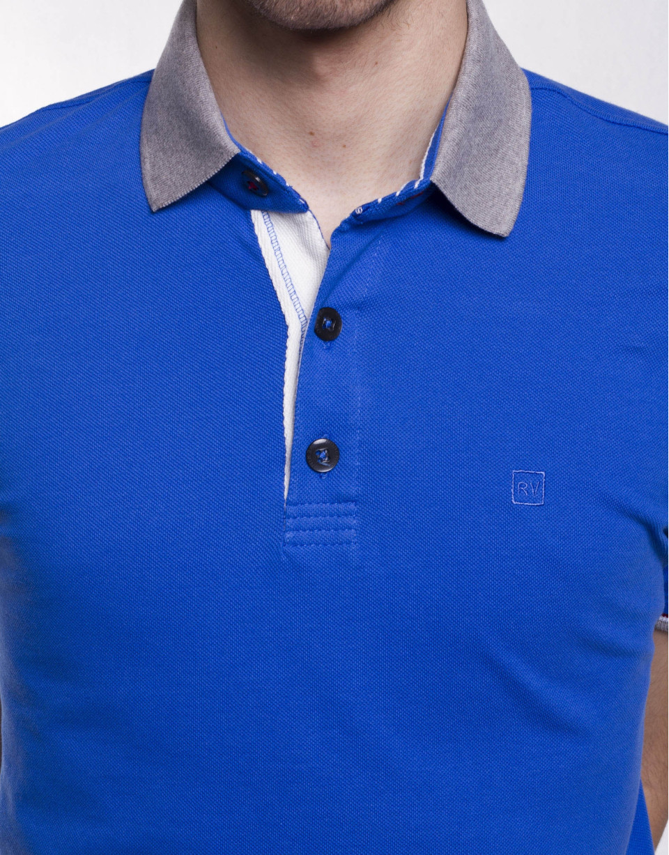 Ribbed necked polo shirt 