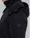 Parka azul marino con capucha y pelo