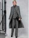 Gray glen plaid and hounds tooth double-breasted jacket