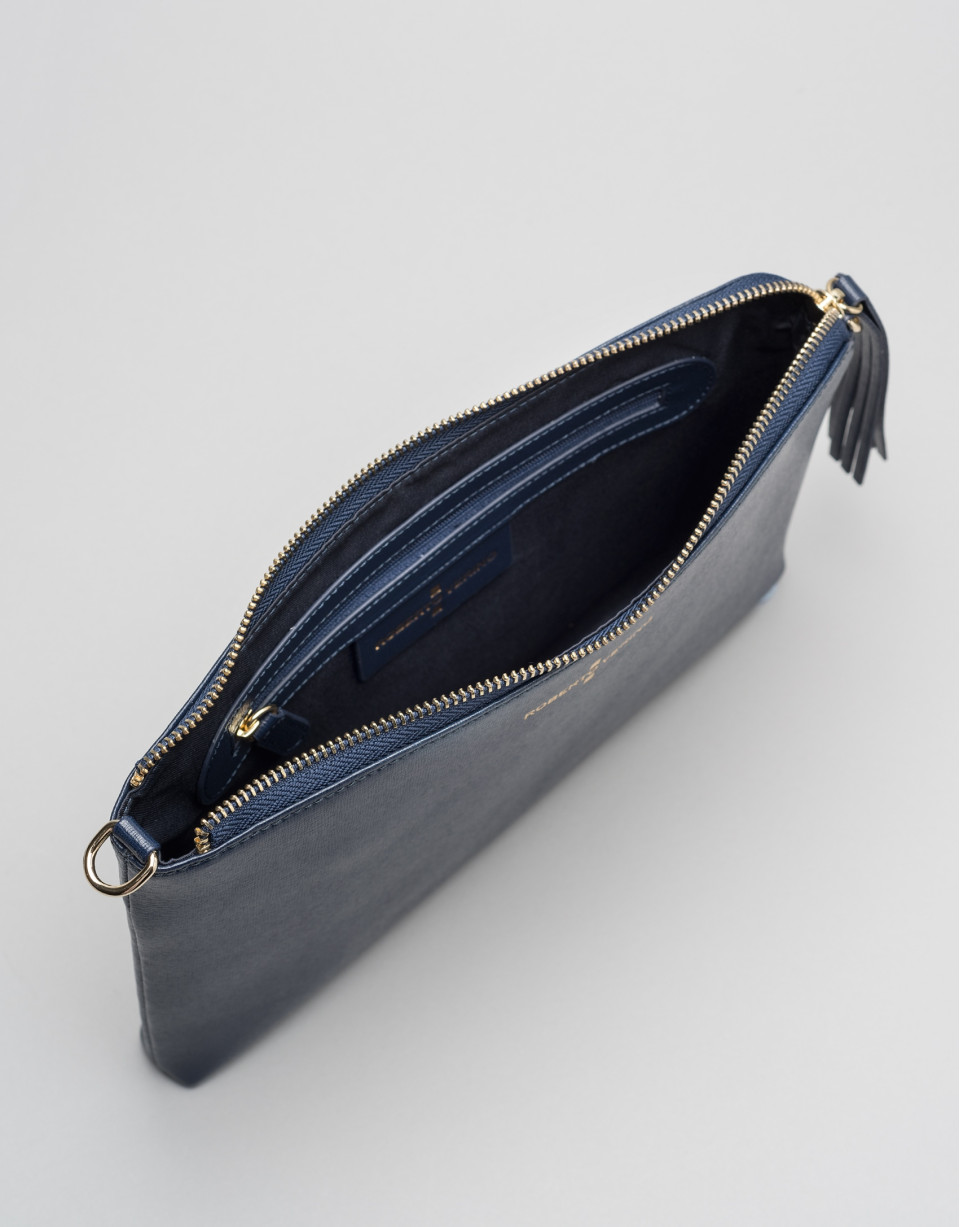 Clutch Lisa saffiano azul oscuro