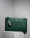 Dark green Saffiano leather Lisa Clutch 