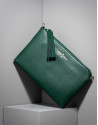Clutch Lisa saffiano verde oscuro