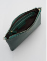 Dark green Saffiano leather Lisa Clutch 