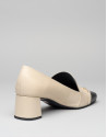 Zapato salón Cézanne en piel bicolor beige/negro