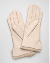 Guantes en piel camel con pelo interior