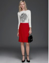 Falda trapecio granate