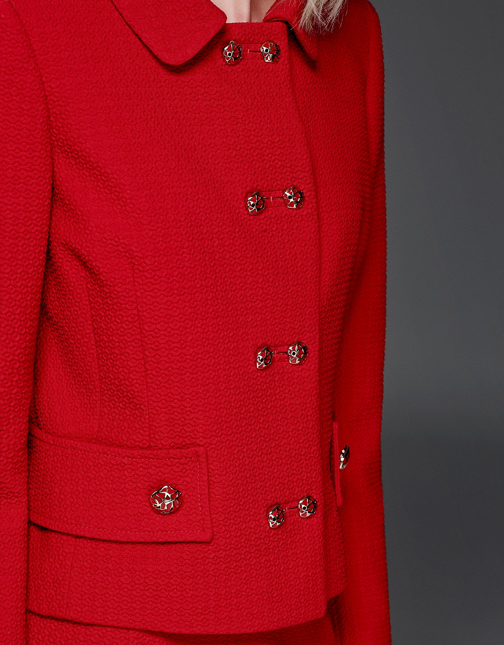 Maroon short flocked jacket