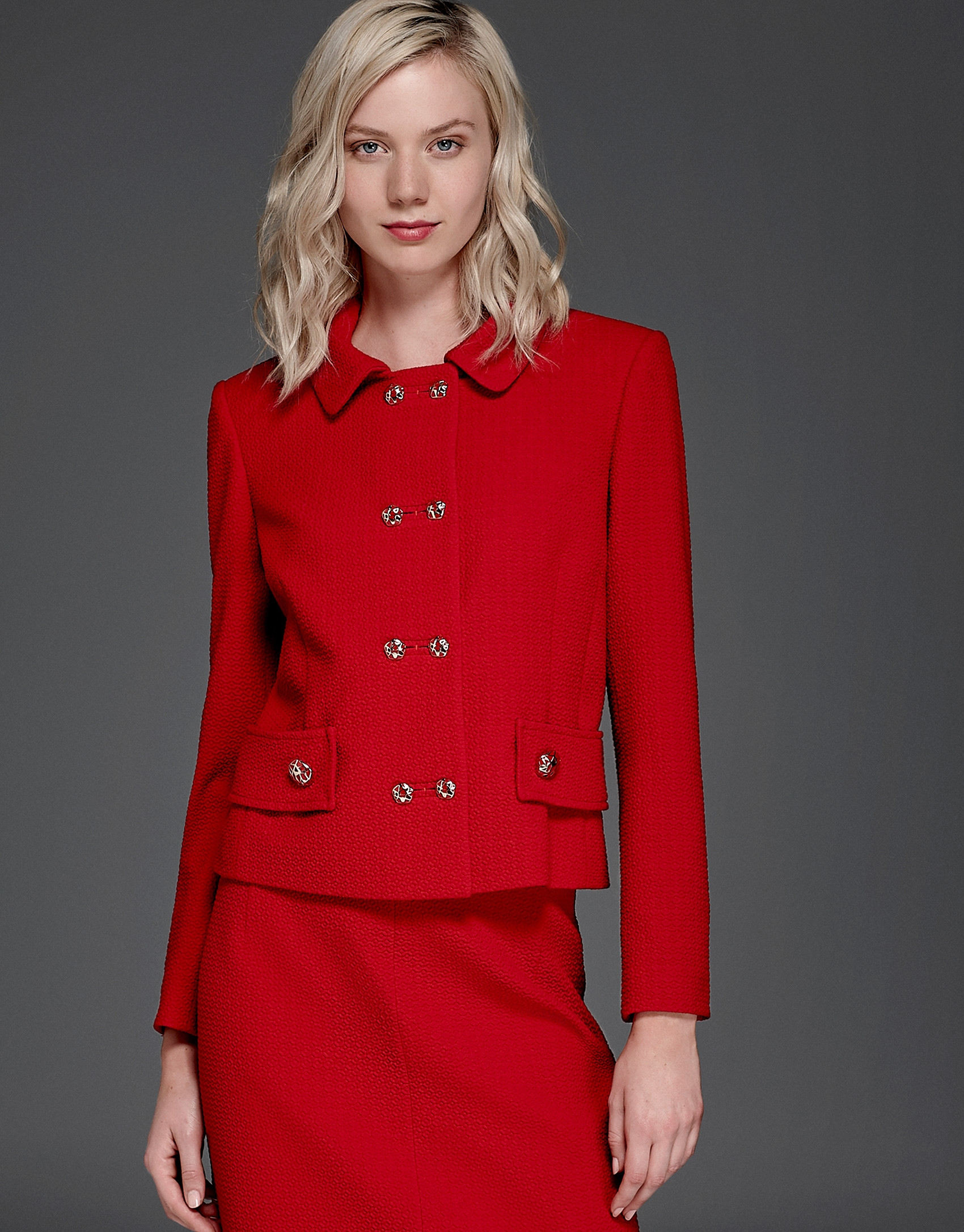 Maroon short flocked jacket