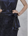Midnight blue lace party dress