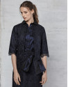Midnight blue lace party dress